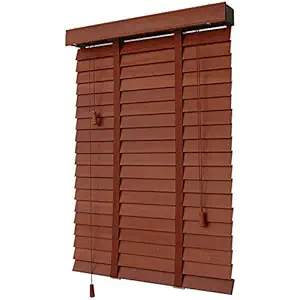 Jolan Wooden Blinds for Indoors,Blackout/Heat Insulation,Real Wood Blinds,Dark Oak,Window/Office Decoration,80x140cm/31.5x55in