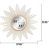 Stonebriar Round 23 Antique Gold Metal Starburst Hanging Wall Mirror with Attached Mounting Bracket, Decorative Decor for the Living Room, Bedroom, Bathroom, Hallway, and Entryway