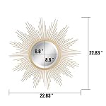 Round Decorative Antique Gold 23" Metal Starburst Hanging Mirror for Wall – Bild 3