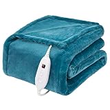 DAILYLIFE Heated Blanket Electric Throw Blanket, 50" x 60" Flannel Heating Blanket with 6 Heat Setti