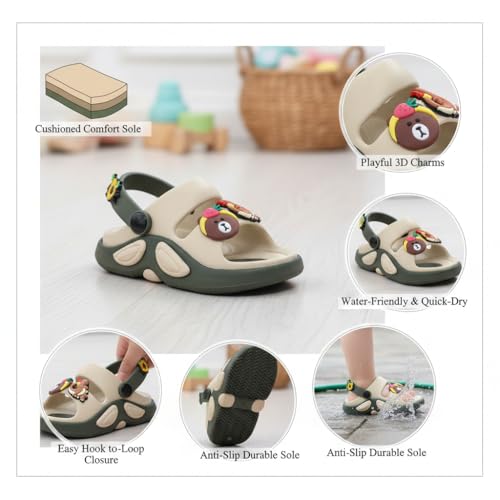 Image of GLJ Kids Comfort Clogs Sandals for Boy and Girl, 1 to 14 Years, Two-Strap Design, Easy to Wear Slip On, Dust and Waterproof, 1100