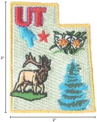 Lunch Money Utah State Shape Iron On Embroidered Patch Perfect for Jackets, Hats, Backpacks and More image 3