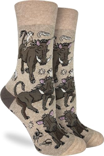 Good Luck Sock Women's Warthogs & Meerkats Socks, Adult, Shoe Size 5-9