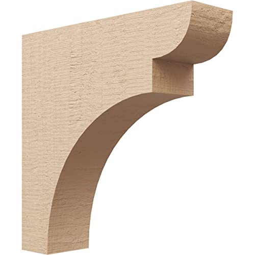 5"W x 20"D x 20"H Thin Yorktown Rough Cedar Woodgrain TimberThane Corbel, Primed Tan
