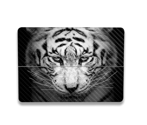 Image of MightySkins Carbon Fiber Skin Compatible with Microsoft Surface Laptop Studio 2 (2023) Full Wrap Kit - Mono Tiger | Protective, Durable Textured Carbon Fiber Finish | Easy to Apply | Made in The USA