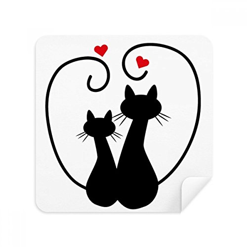 Chiffon de nettoyage lunettes chat cadeau St-Valentin x2