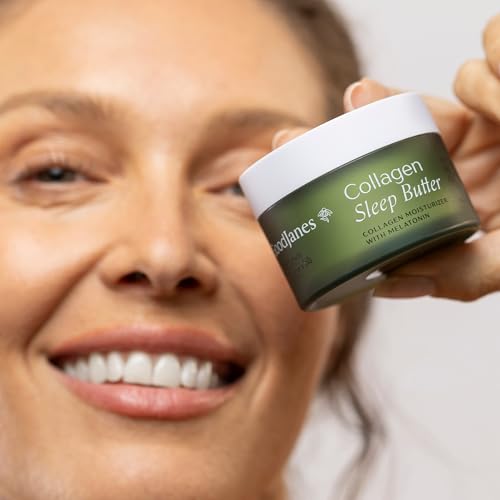 GOODJANES Collagen Sleep Butter Night Cream with Vegan Collagen, Hyaluronic Acid & Melatonin Complex – Hydrating Overnight Moisturizer for Dry or Mature Skin