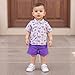 Karuedoo Toddler Baby Boy Mardi Gras Outfit Button Down Short Sleeve Bowtie Shirt Top Shorts Set Gentleman Outfits Suit (C-Purple, 4-5T)