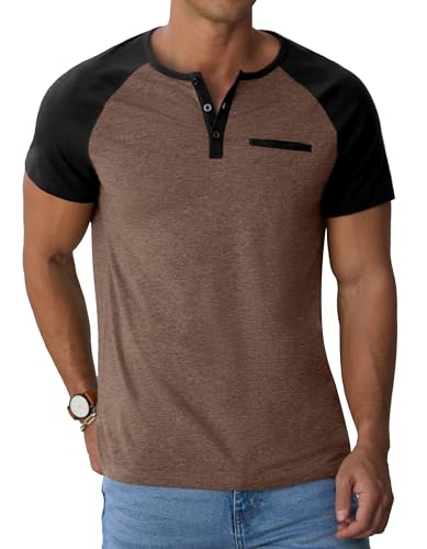 Image of Sailwind Men's Cotton Henley Short Sleeve Casual T-Shirts with Pocket