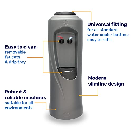 Hydrate Direct Core Bottled Water Dispenser with Hot & Cold Water – Floor-Standing, Easy to Clean & Maintain, Ideal for Home and Office – Grey/Black - Image 7
