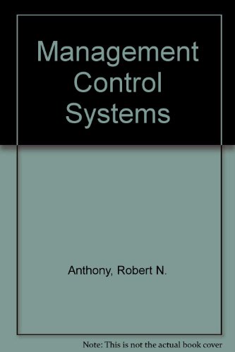 Management Control Systems 0256104727 Book Cover