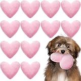 Hollowfly 12 Pieces Valentine Pink Heart Dog Toys...