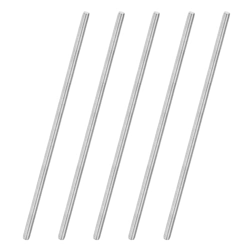 M METERXITY 5erPcs Vollgewindestange M8x300mm 304 Edelstahl Rechtsgewinde Stangenbolzen Für Möbel Ankerbolzen/Klemmen/U-Bolzen Metrische Gewindeschraube