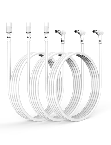 Tonton 3PACK DC Kabel Verlängerung 0.5M, 12V Strom Anschlusskabel 5,5mm*2,1mm, 90 Grad Rechtwinklig L-Förmiges Stecker-auf-Buchse-Verlängerungskabel, für Tapo,für Reolink,für EZVIZ Überwachungskamera