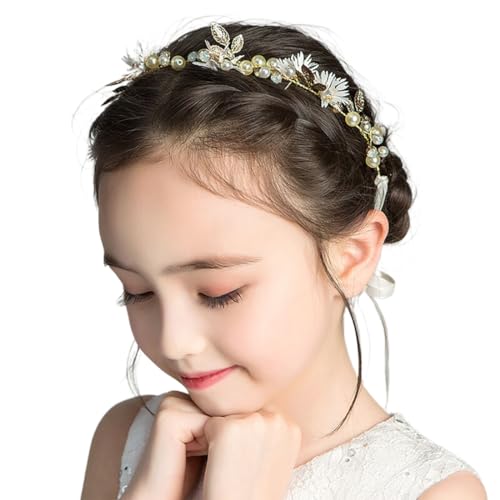 Couronne cheveux fleurs avec perles, couronne cheveux florale, guirlande fleurs roses, bandeau cheveux pour femmes et filles, décoration cheveux mariage