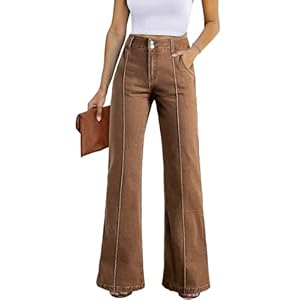 Sidefeel Womens Wide Leg Jeans Casual Baggy High Waisted Stretch Denim Pants