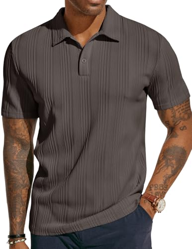 Image of PJ PAUL JONES Mens Polo Shirts Short Sleeve Textured Knit Polos