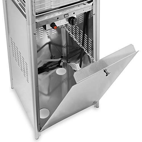 Thermo Tiki Deluxe Propane Outdoor Patio Heater - Pyramid Style W/Dancing Flame (Floor Standing) - Stainless Steel #TOP2