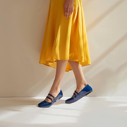 Mary Jane Flats | Square Toe Patent Leather Flats | Causal Dressy Business Flat Shoes3