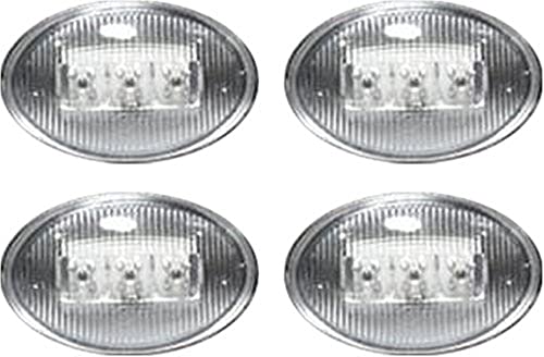Recon 264132CL LED Fender Lights 1999-2008 Ford Super Duty (4-Piece Set) - Clear Lens with Chrome Trim