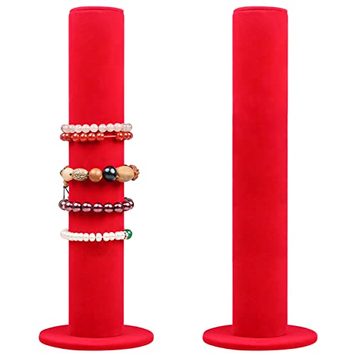 Cisolen Samt Schmuckhalter Haarreifen Ständer Vertikale Schmuck für Display Haarbänder Scrunchie Schmuck Armbänder Uhr T Stange Zubehörspeicher Cover
