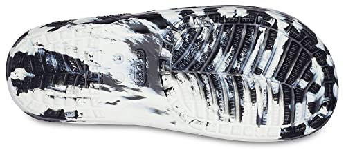 CROCS Classic Crocs Marbled Slide - White/Black - M9W11 , 206879-103-M9W11, Unisex Adult , White/Bla
