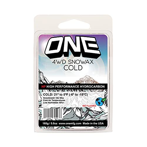 One Mfg 4WD Snowboard & Ski Wax, 165g Large Bar, Oneball Wax for Cold Snow, 21&ordm;F to 5&ordm;F (-6&ordm;C to...
