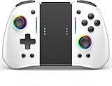 RREAKA Controller for Switch 1/ OLED/Lite, Split Design, Wireless Pro Controller with TURBO function, Dual Motor Vibration, Back Buttons, 8 RGB Colors,Ergonomically Designed Joypad