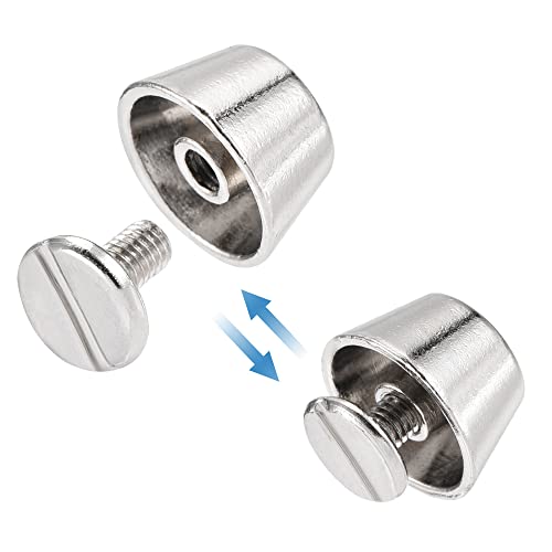 sourcing map 10Stk 12x7mm Nietbolzen Schraube Rückseite flach hohl Füße Bolzenspitze für Leder DIY Silberton