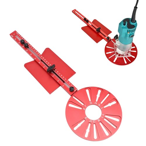 Router Milling Groove Bracket, Aluminum Alloy Router Circle Cutting Jig, Cabinet Hardware Jig Circle Cutting Guide, for Woodworking