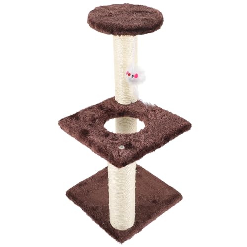 Rascador para gatos 3 niveles sisal color café miniatura 1
