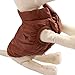 JoyDaog 2 Layers Fleece Lined Warm Dog Jacket for Puppy Winter Cold Weather,Soft Windproof Small Dog Coat,Brown S