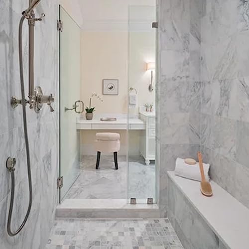 Threshold.Shop Super White Engineered Marble Threshold for Shower Curb, Bathroom Vanity Backsplash, Window Sill, Door Transitions (4" x 24")