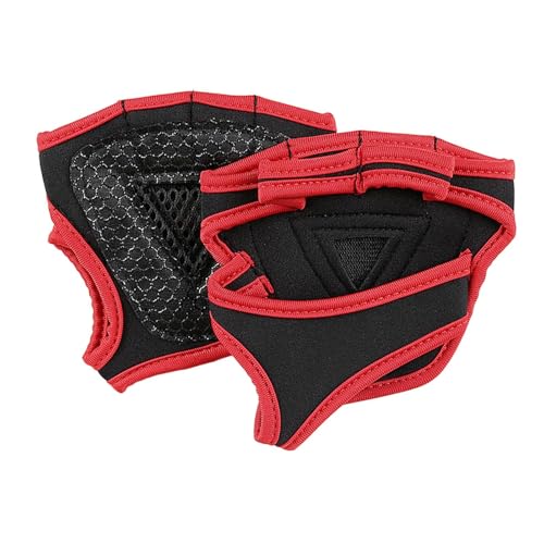 Menolana 2X Weight Lifting Grip Pads Hand Grips Anti Slip Comfortable Breathable Workout Gloves Palm Protector for Fitness Pull Ups, Red, XL