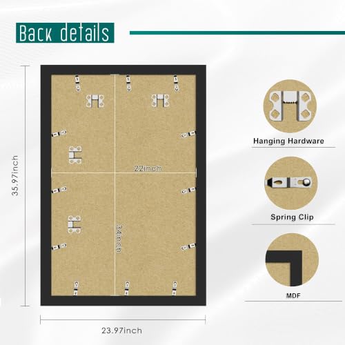 Image of Picrit 22x34 Black Poster Frame, Picture Frame for Wall, 3 Pack