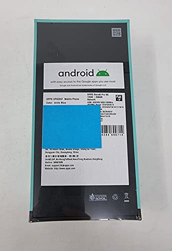 Oppo Reno 6 Pro 5G Dual Cph2247 256Gb 12Gb Ram Factory Unlocked (Gsm Only | No Cdma - Not Compatible With Verizon/Sprint) International Version - Arctic Blue #TOP3