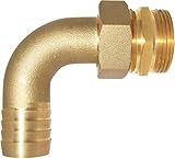 Robuste Embout laiton coudé sortie de pompe 26 x 34 pour tuyau ø 25 Boutté