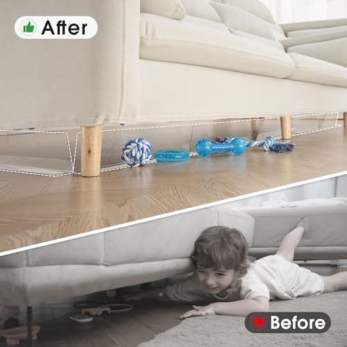 BOWERBIRD Transparent Toy Blockers for Furniture - Prevent Things from Going Under Couch, Sofa, Bed and Other Furniture, Only Suitable for Hard Floors