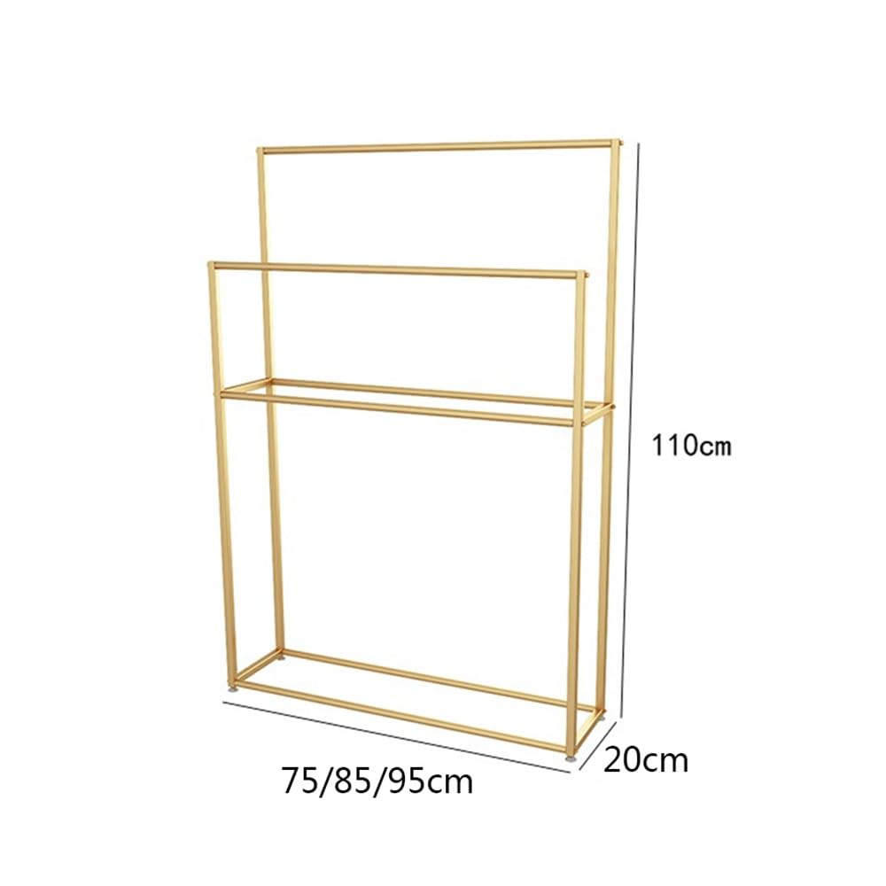Indipendente Portasciugamani da bagno Appendiabiti for interni pavimento in ferro Combinazione di appendiabiti in metallo for soggiorno Portasciugamani(Gold,M)