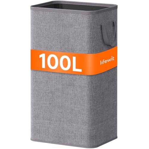 Lifewit 100L Großer Wäschekorb mit Griffen, tragbarer und...
