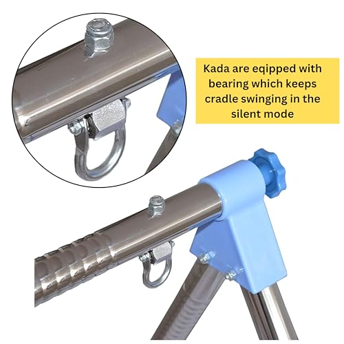 Image of juhla Hanging Stainless Steel Bearing Hanging Hook /Kadi /Kada (Set of 2 Nos)| Accessories for Jhula (Bearing KADI for Round Pipe)