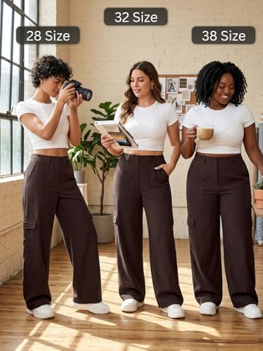 Image of GRECIILOOKS Cargo Pants For Woman | Trousers For Womans |High Waist Cotton Trouser for Women - Flared Parachute Pants with Side Pockets |Womens Cargo Pant | Elegant for College & Events (Available in Plus Size)