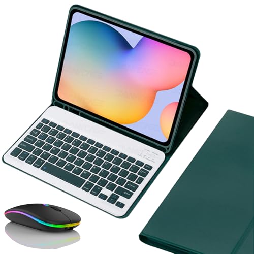 IPad Air 6th Gen 11'' (M2) 2024 �p�L�[�{�[�h�P�[�X�A���M�z���_�[�����ABluetooth�}�E�X�t���}�O�l�b�g���E�����C�����X�o�b�N���C�g�L�[�{�[�h,Dark green