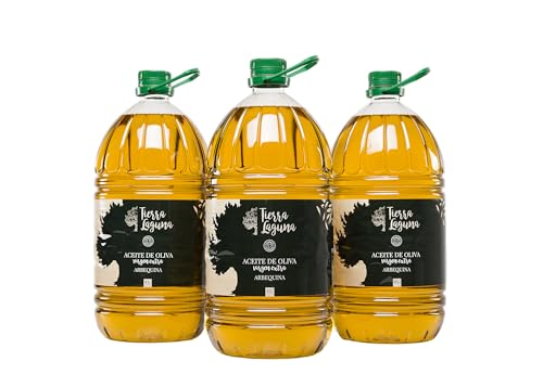 Huile d’Olive Vierge Extra Arbequina Tierra Laguna – Récolte 2023/2024 – Produit d’Espagne – Douce et Légère, Idéale à Froid et en Cuisine – Format Familial 3 x 5 Litres