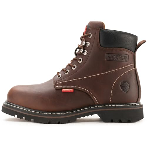SUREWAY Mens Heavy Duty Soft/Steel Toe Work Boots for Men,Goodyearwelt,Full Grain Leather Working Construction Boot,Slip/Oil/Water Resistant Industrial Safety Shoes2
