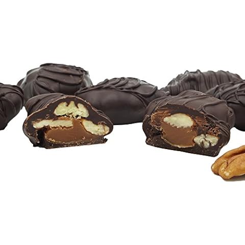 Philadelphia Candies Original Butter Rum Pecanettes (Caramel Pecan Clusters), Dark Chocolate 1 Pound Cover