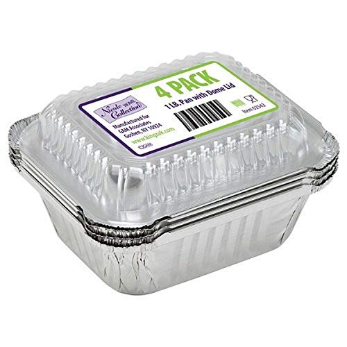 Nicole Home Collection 4 Count Aluminum Oblong Pan with Dome Lid, 1-Pound by Nicole Home Collection Cover