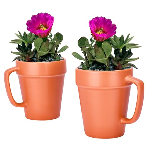 Regal Trunk & Co. Macetas Grandes de Plástico Juego de 2 Macetas Altas con Soporte 20 Alto x 10 Largo x 10 Ancho cm Macetas y Jardineras de Jardín Versátiles para Uso Interior y Exterior Maceta Decor