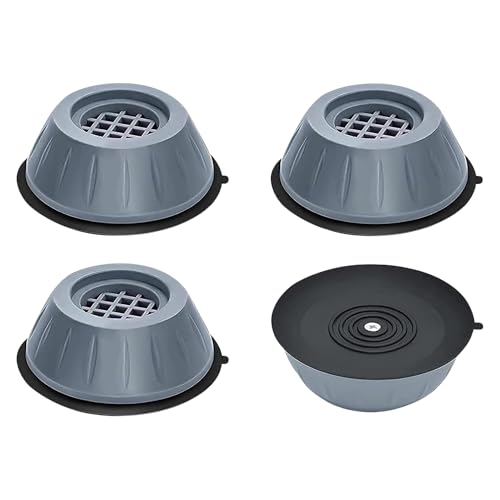 Image of SoraChi Washing Machine Stand Set of 4 Anti Vibration Pads | Elevated Plastic Feet Reduce Noise & Vibrations | Protects Against Water Damage Rust | for Front Load Top Load Semi Automatic (6x6cm)