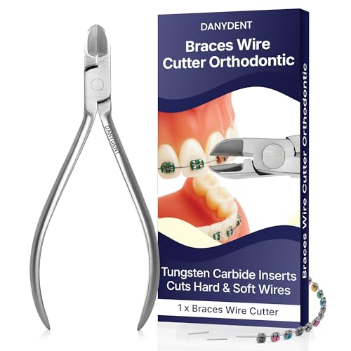 Image of Braces Wire Cutter Orthodontic Kit - Tungsten Carbide Inserts Cuts Hard & Soft Wires - Easy To Use DIY Dental Tools Stainless Steel Braces Essentials - 1 x Orthodontic Wire Cutter for Braces